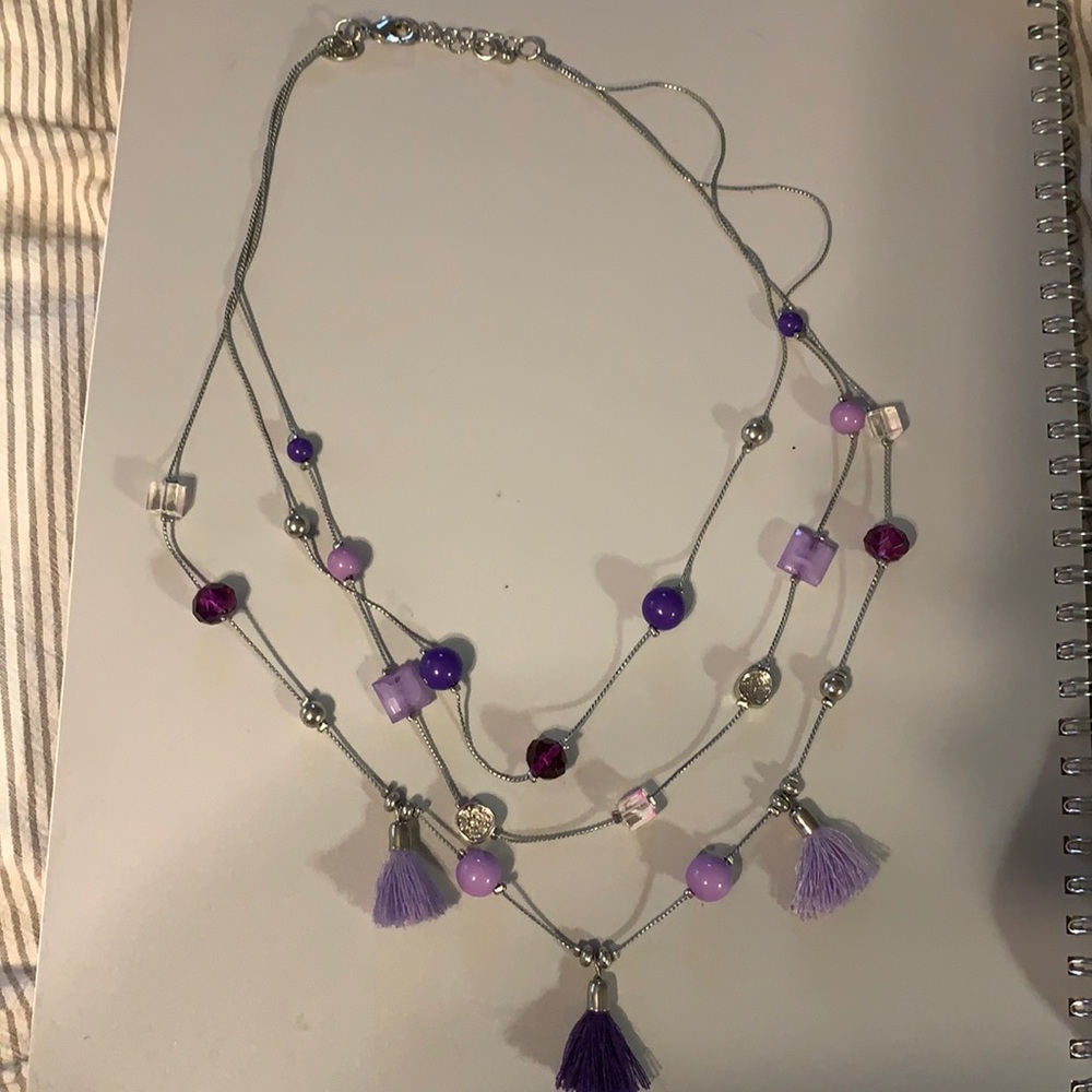 Charming Charlie purple layered necklace